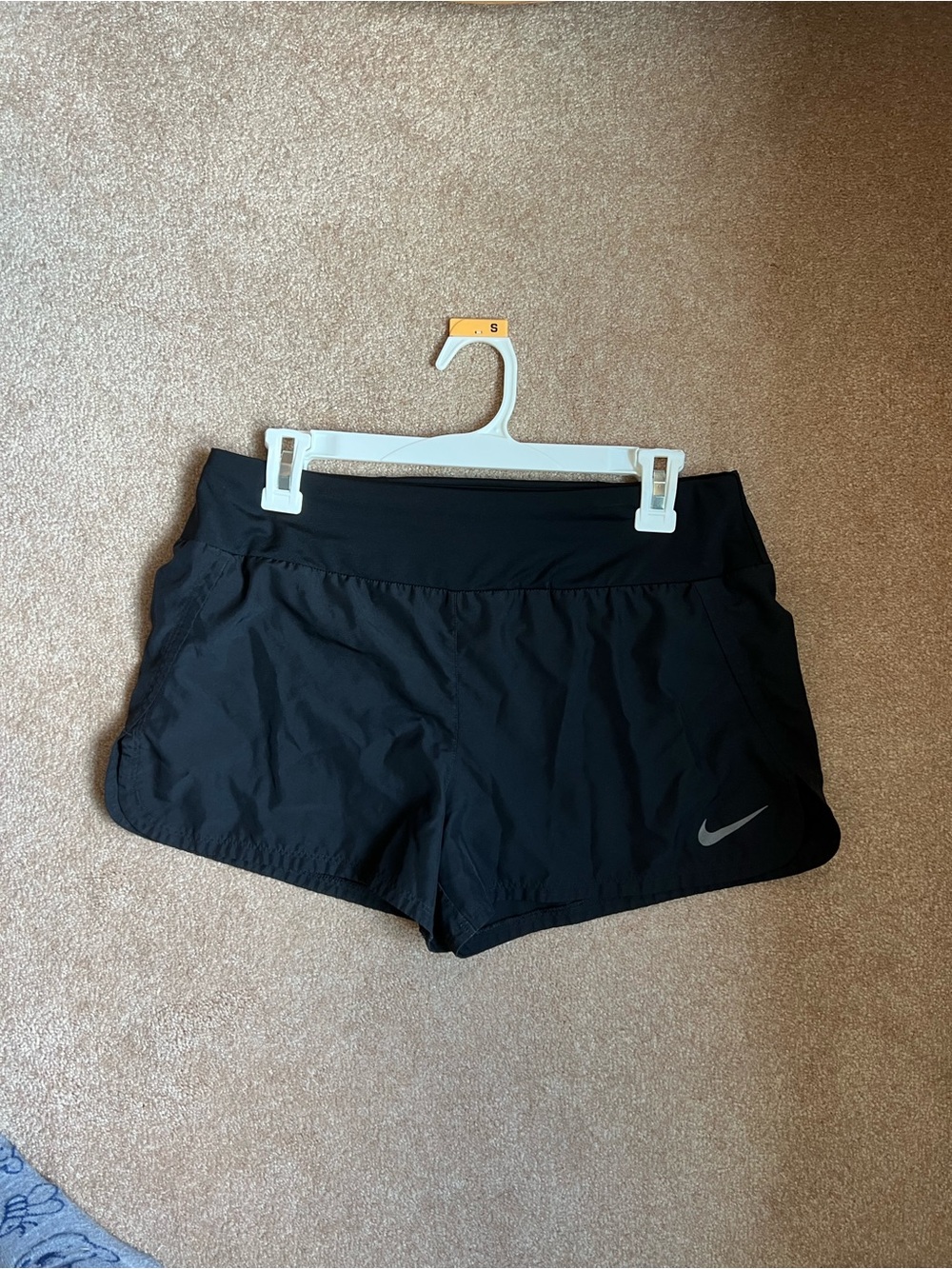 Nike Black Women's Athletic Running Shorts with Reflective Swoosh